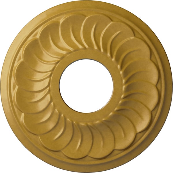 Ekena Millwork Blackthorn Ceiling Medallion (Canopies up to 4 7/8"), 11 3/4"OD x 3 5/8"ID x 1"P, Iridescent Gold CM11BLIGS - main